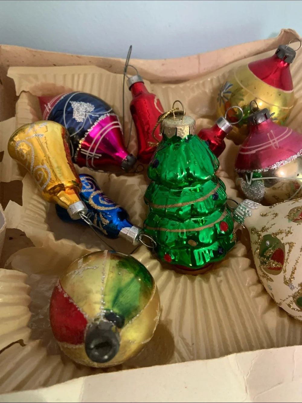 Glass Christmas Ornaments Mixed Lot of 10